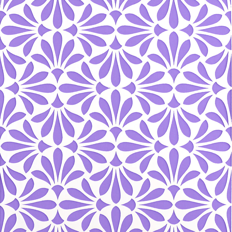 Closeup of Calisto - Wedding Cake Stencil by Zoi&Co on purple background