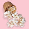 Zoi&co's ethereal Pearl Perfection preserved hydrangea bits in white for cake decorating