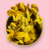 Golden Glow hydrangea bits by Zoi&co radiating sun-kissed yellow tones for cake decorating."
