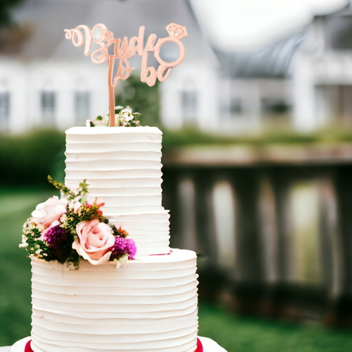 bridal cake topper bride to be cake diamond ring rosegold