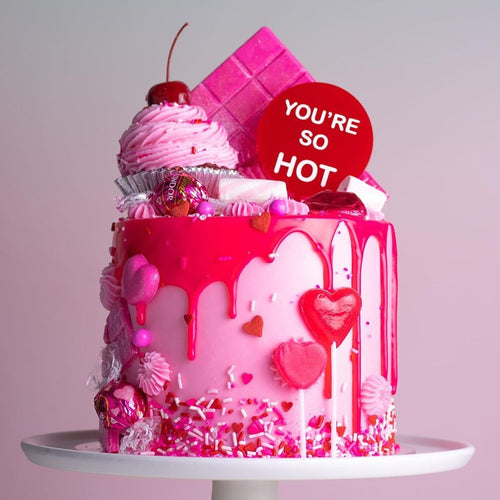 you are so hot cake topper pink candy cake zoi & co