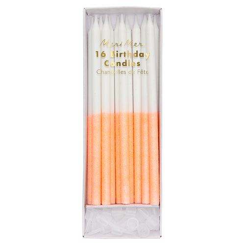 Coral - Glitter Dipped Candles - Zoi&Co