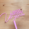 Happy Birthday Calligraphy (Single Name) - Cake Topper