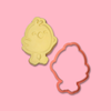 Albert Eggstein - Easter Cookie and Cutter on pink background