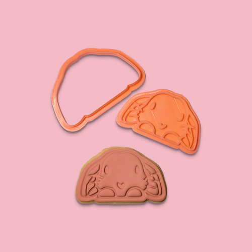 Alfalfa Bunny - Easter Cookie, Stamp & Cutter on pink background