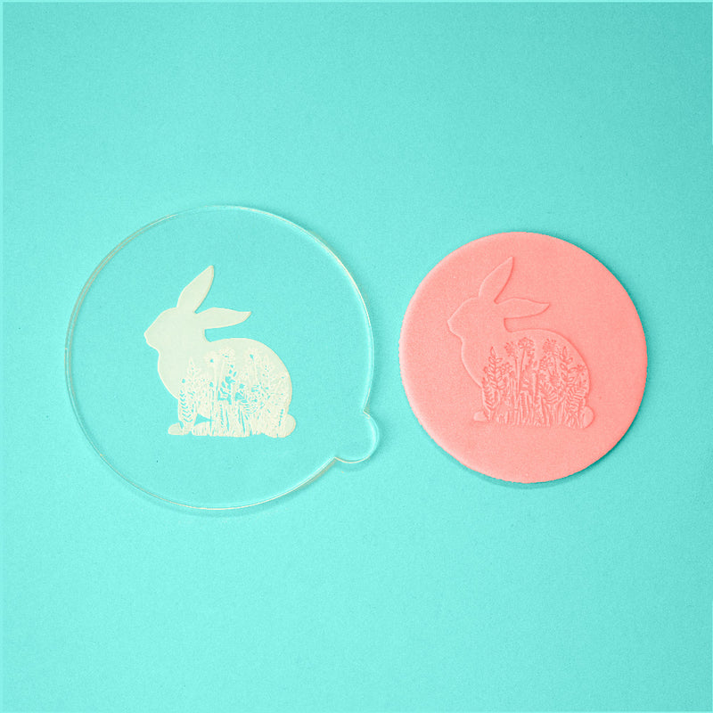 Bunny & Blooms - Easter Embosser w/ example - front view - Zoi&Co