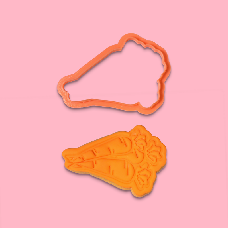 Carrot Bunch - Easter Cookie and Cutter on pink background