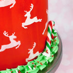 christmas cake with the rudolph's family cake stencil close up zoiandco