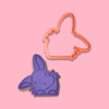 Daisy Bunny - Easter Cookie and Cutter on pink background