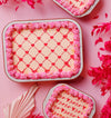 heart stencil valentines cake 