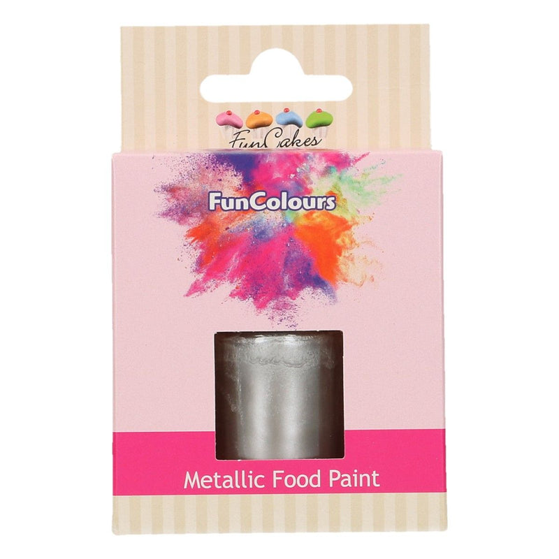 FunColours Metallic Food Paint Dark -Silver- 30ml