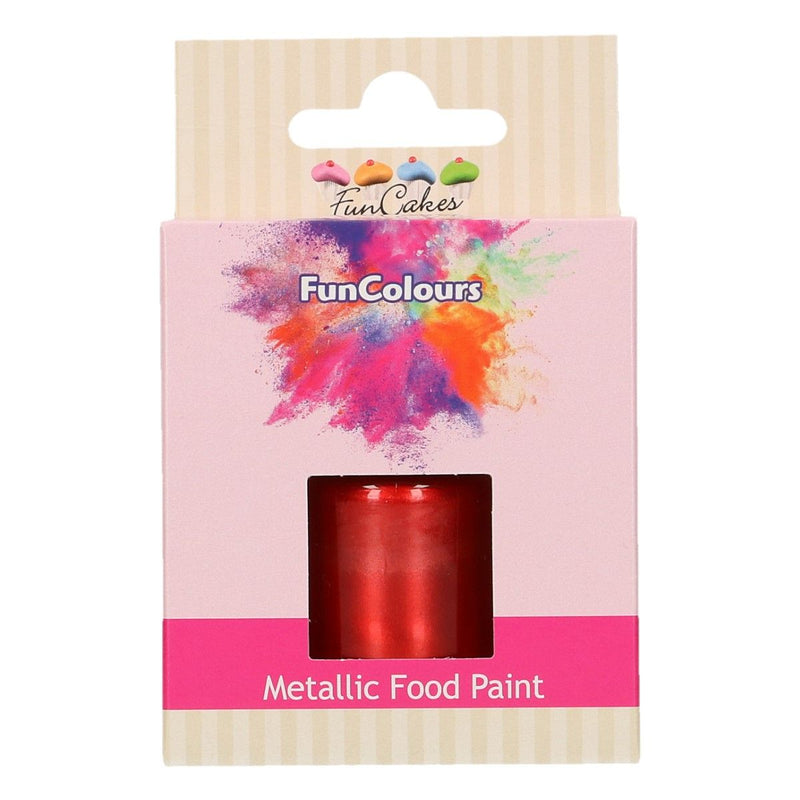 FunColours Metallische Lebensmittelfarbe -Rot- 30ml