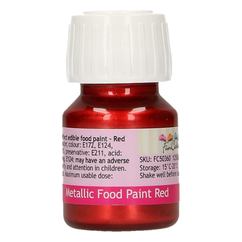 FunColours Metallic Food Paint -Red- 30ml