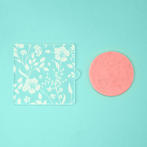 Blooming Ways - Tile Embosser w/ example - front view - Zoi&Co