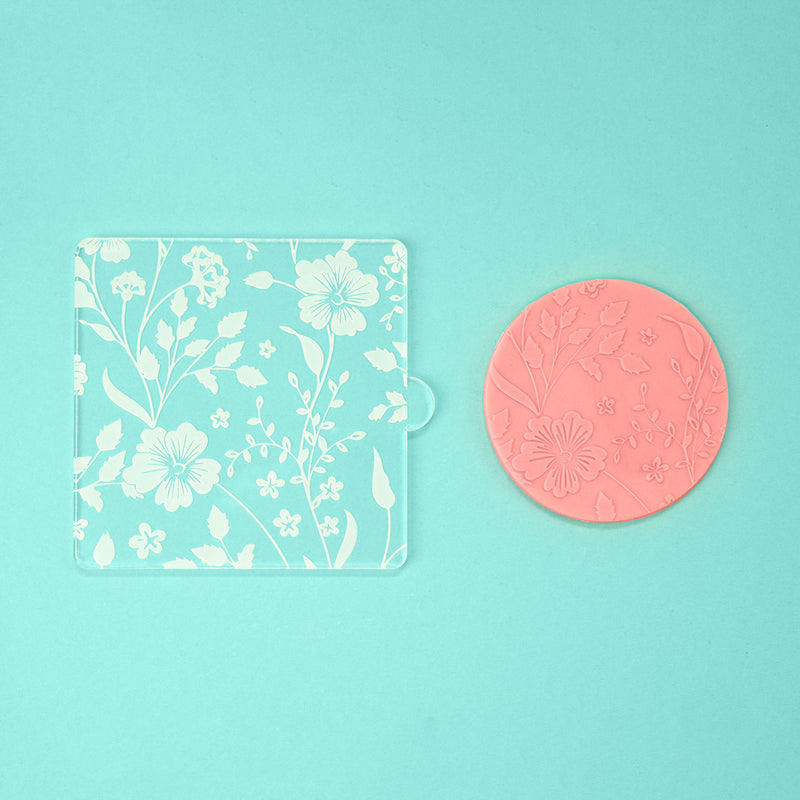 Blooming Ways - Tile Embosser w/ example - front view - Zoi&Co