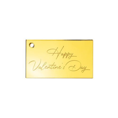 Happy Valentine's Calligraphy Gift Tag Front View Zoiandco