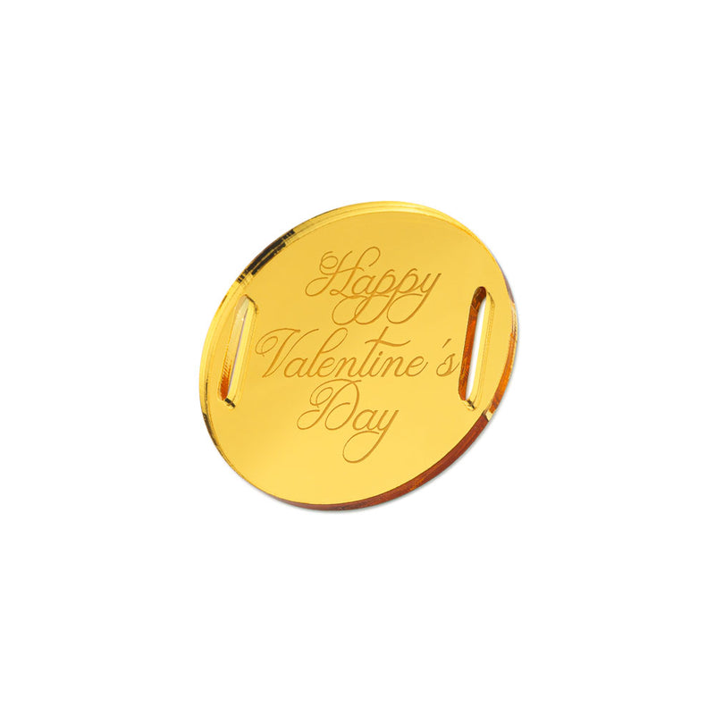 Happy Valentine's Day Classic Round Gift Tag Side View Zoiandco