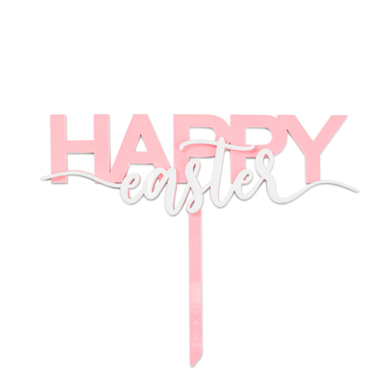Happy Easter Cake Topper - front view - Zoi&Co