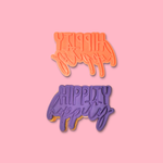 Hippity Hoppity - Easter Cookie and Stamp on pink background