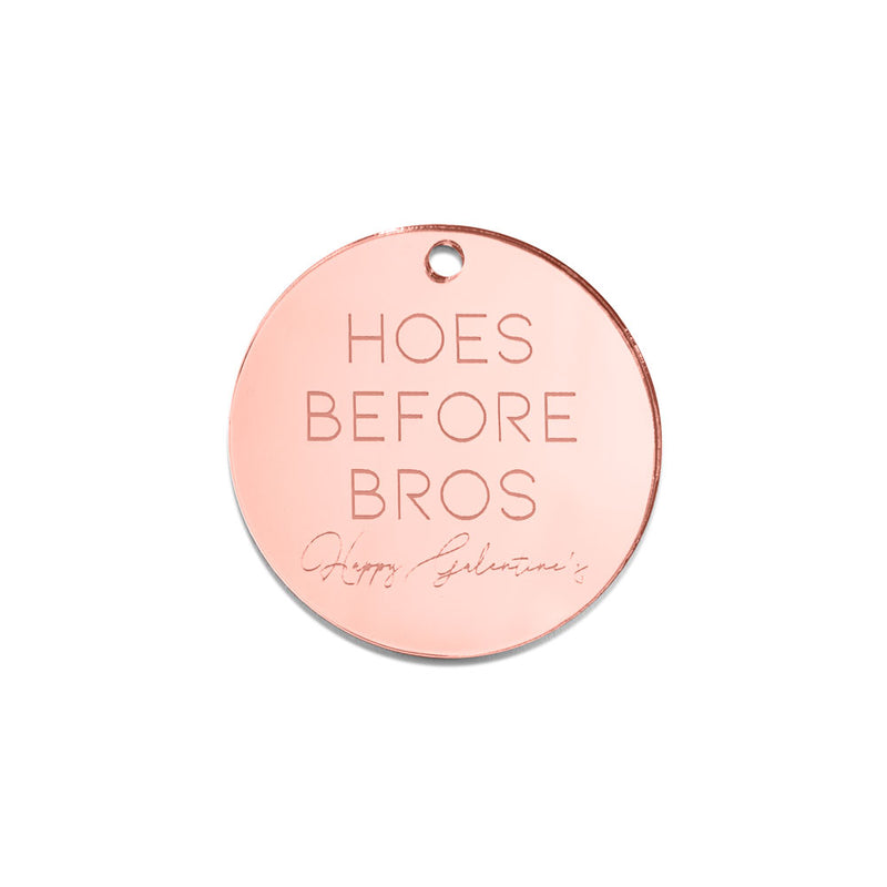 Hoes before Bros Galentine's - Gift Tag -Front View - Zoiandco