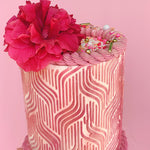 pink cake with the cascade cake stencil zoiando