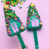 christmas tree shaped cakesicles showing the green candy forest standard cakesicle sticks zoiandco