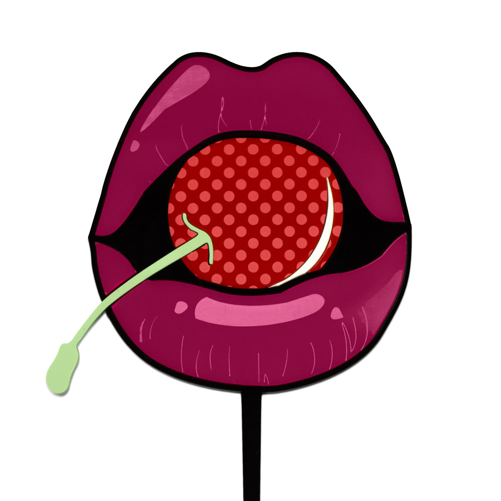 Canvas Wall Art Colourful lollipop and lips - youth graphic in pop