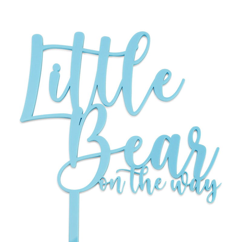 Little Bear on the Way Baby Shower Cake Topper Front View Zoiandco