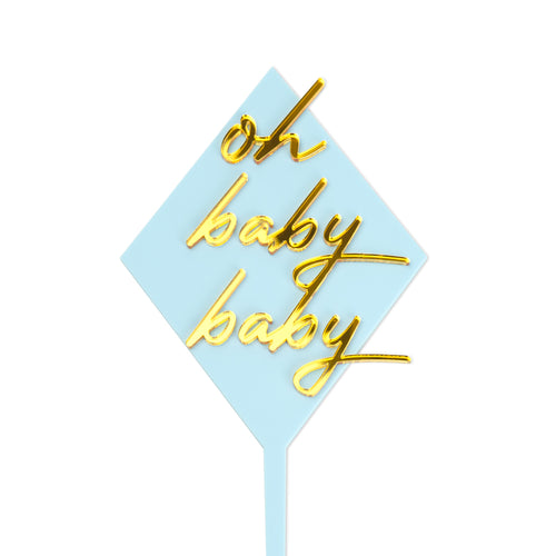 Oh baby baby - Baby Shower Cake Topper Front View - Zoi&Co