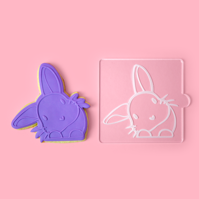 Daisy Bunny - Easter Cookie and Embosser on pink background
