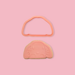 Alfalfa Bunny - Easter Cookie and Cutter on pink background