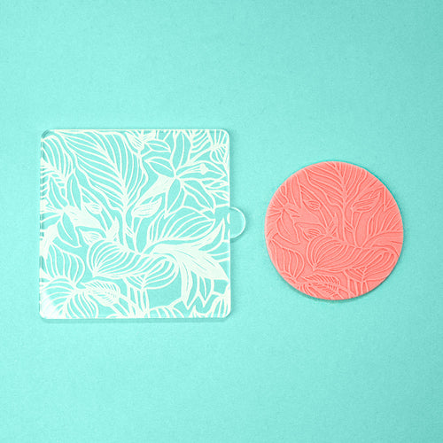 Lily & Palms - Tile Embosser w/ example - front view - Zoi&Co
