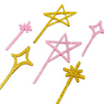 glitter stars christmas cupcake topper set close up zoiandco