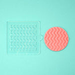 Groovy Waves - Tile Embosser w/ example - front view - Zoi&Co