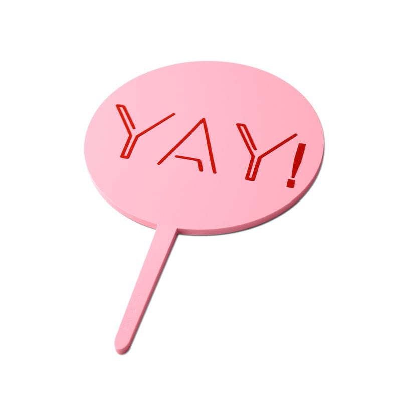 "Yay!" Pastel Pink Paddle - Cake Topper - Side View - Zoi&Co