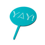 "Yay!" Turquoise Paddle - Cake Topper - Side View - Zoi&Co