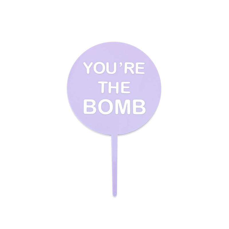 You're the bomb - valentines cake topper - front view - zoiandco