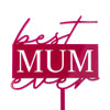 best mum ever - Mothers Day Cake Topper - Front View Zoiandco