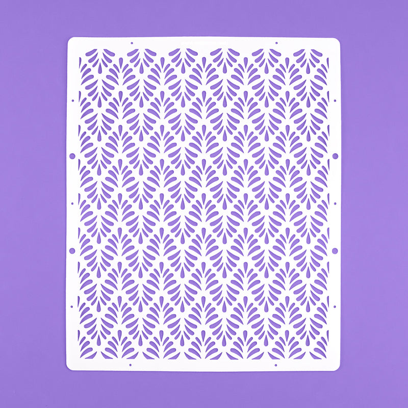 BIG FLORENCE - Cake Stencil by Zoi&Co on purple background