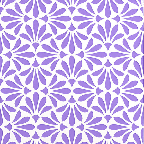 Closeup of Calisto - Wedding Cake Stencil by Zoi&Co on purple background