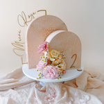 nude cake with blooms showing the dazzle cake stencil - zoiandco