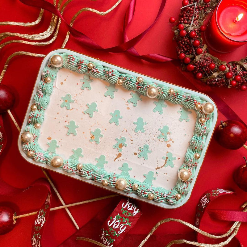 christmas cake with mint gingerbreads cake stencil zoiandco