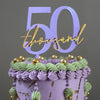 purple & gold glamour social media milestone cake topper zoiandco