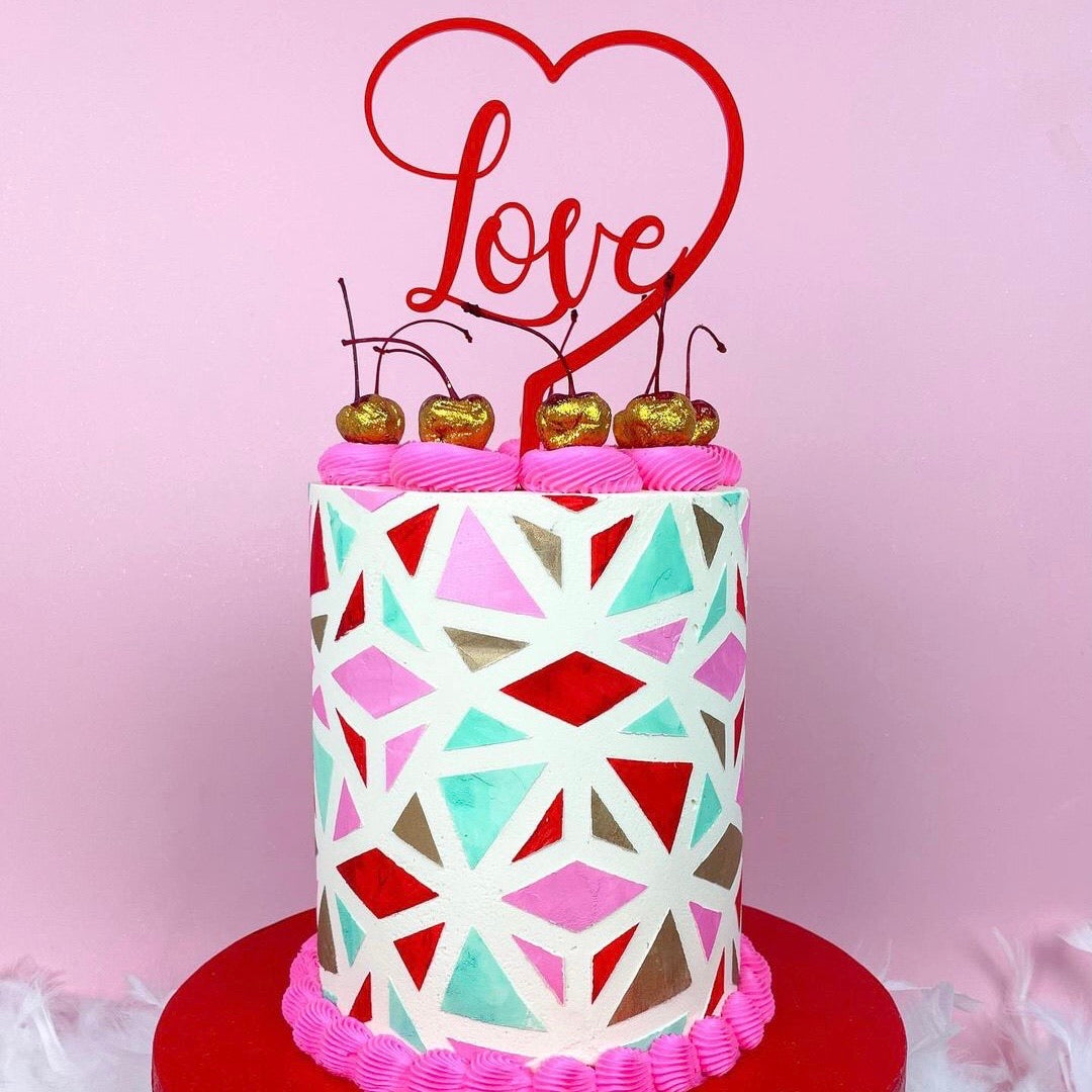 Heart and Initials Wedding Cake Topper | La Fille Créative