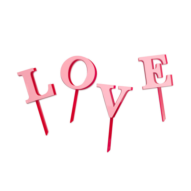 LOVE Valentines Cake Topper Set - Front View - Zoiandco