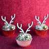 reindeer christmas cupcakes - antlers topper set