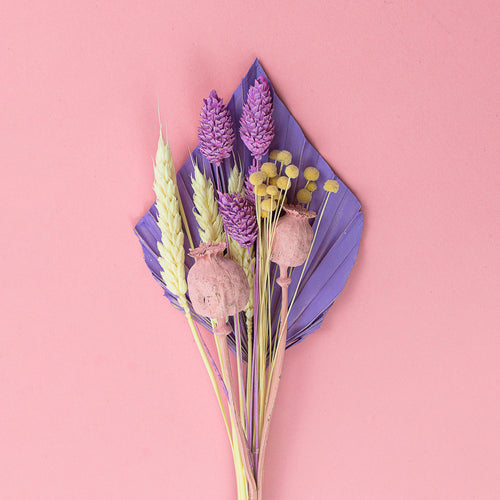 purple and pink dry flowers for cake decorating zoiandco