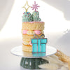 cake with blue christmas present cake charm zoiandco